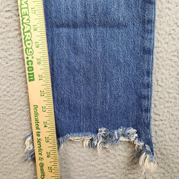 Women's 26x26 Straight Crop Free People We the Free Jeans Baggy Button Fly Denim - Picture 7 of 11